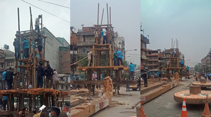 रातो मच्छिन्द्रनाथको रथ निर्माण कार्य धमाधम