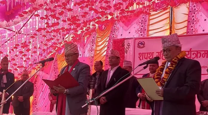 लुम्बिनीका मुख्यमन्त्री गिरीले लिए शपथ