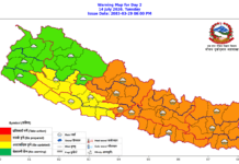 आजको मौसमः एक-दुई स्थानमा भारी वर्षाको सम्भावना