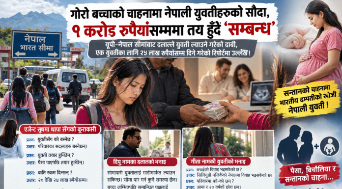 भारतीयलाई गोरो बच्चाको रहर: १ करोडमा नेपाली महिलाको कोख बेचिदैं