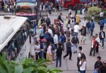 उपत्यका छाड्ने यात्रुको चाप बढ्यो, २४ घण्टामा ५६ हजार बढी बाहिरिए